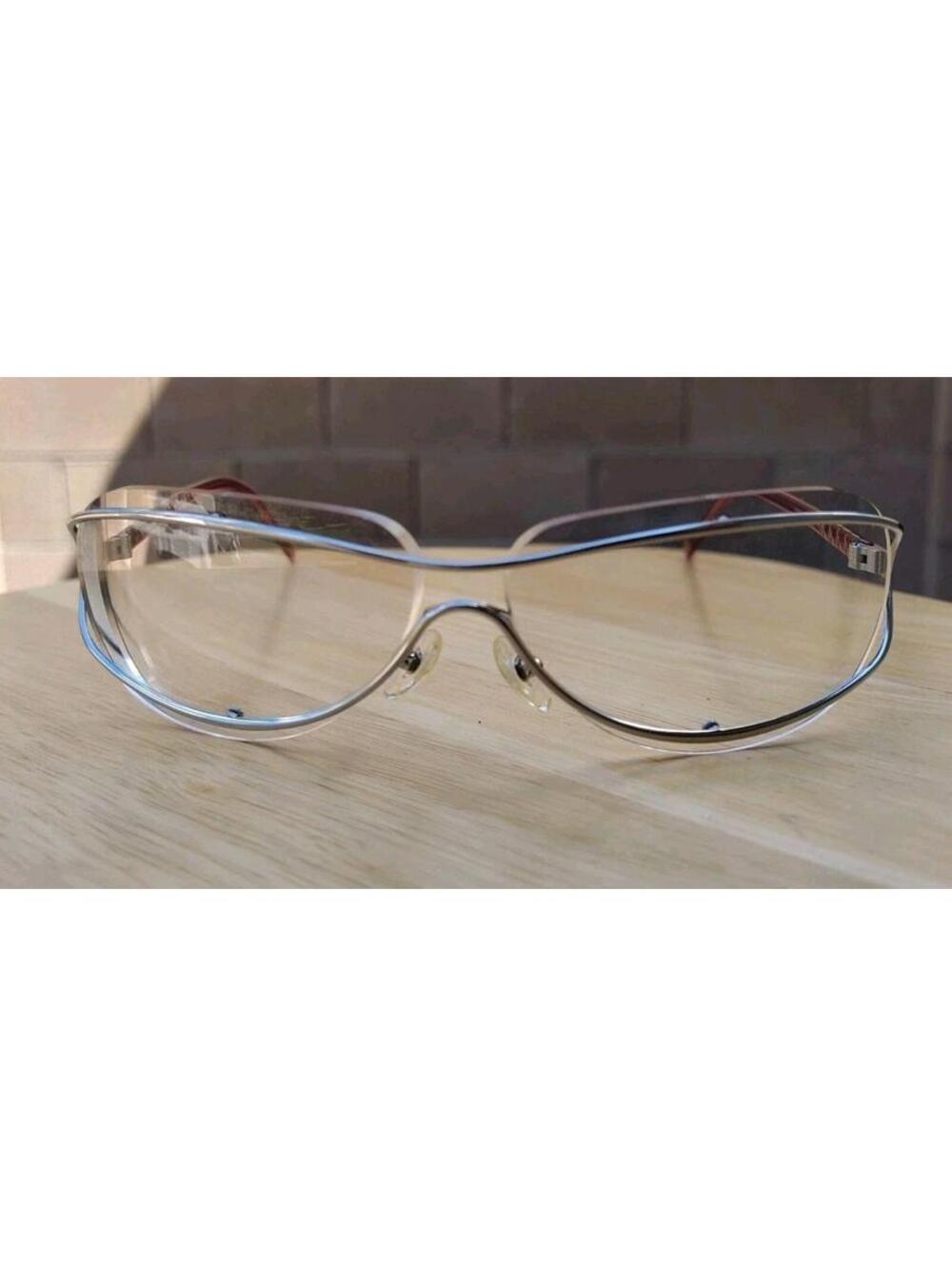 CHANEL 4027 C146/S6 Vintage Rimless Sunglasses Pink Silver Frame 62-12-125